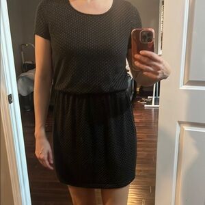 (3 for$24) City Triangles Black and Pink Short Sleeve Polka Dot Dress